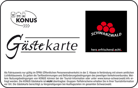 KONUS Gästekarte = Kostenlose Nutzung des ÖPNV für Schwarzwaldurlauber